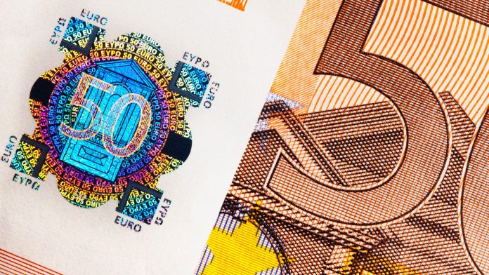 Element de siguranță de pe bancnota de 50 de euro (ilustrație)